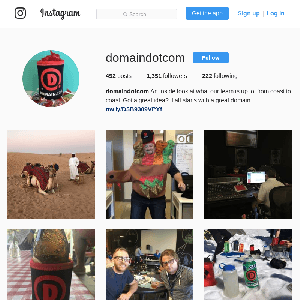 Instagram profile for Domain.com