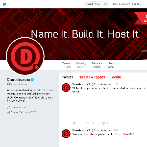 Twitter profile for Domain.com