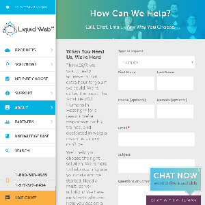 LiquidWeb contact page