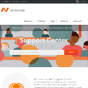 NameCheap support page