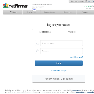 NetFirms login page