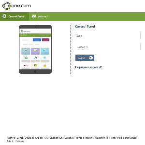 One.com login page