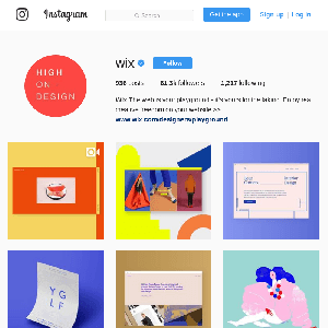 Instagram profile for Wix