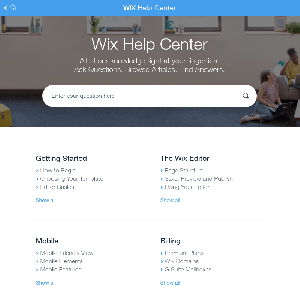 Wix support page