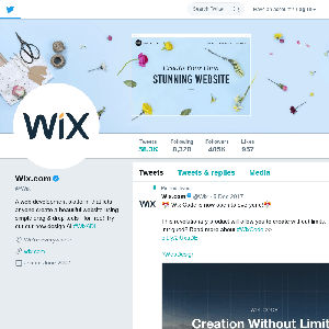 Twitter profile for Wix