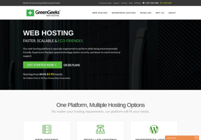 GreenGeeks screenshot