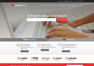 Captura de pantalla de Domain.com