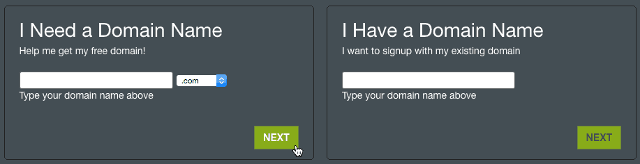 HostMonster choose a domain