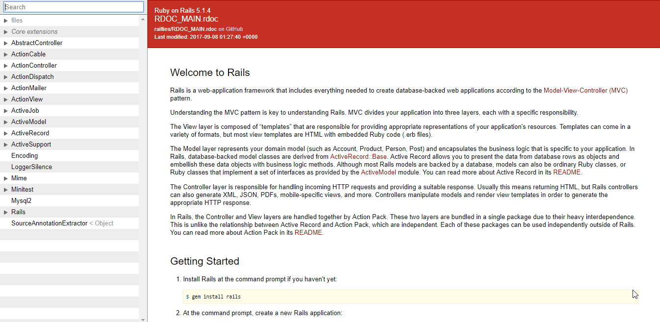 Ruby on Rails docs