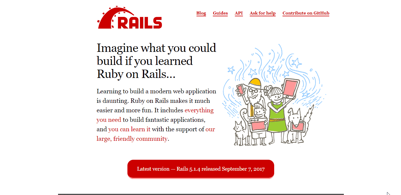 Ruby on Rails homepage