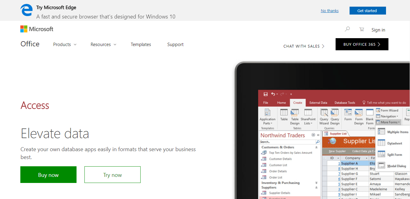 MS Access homepage