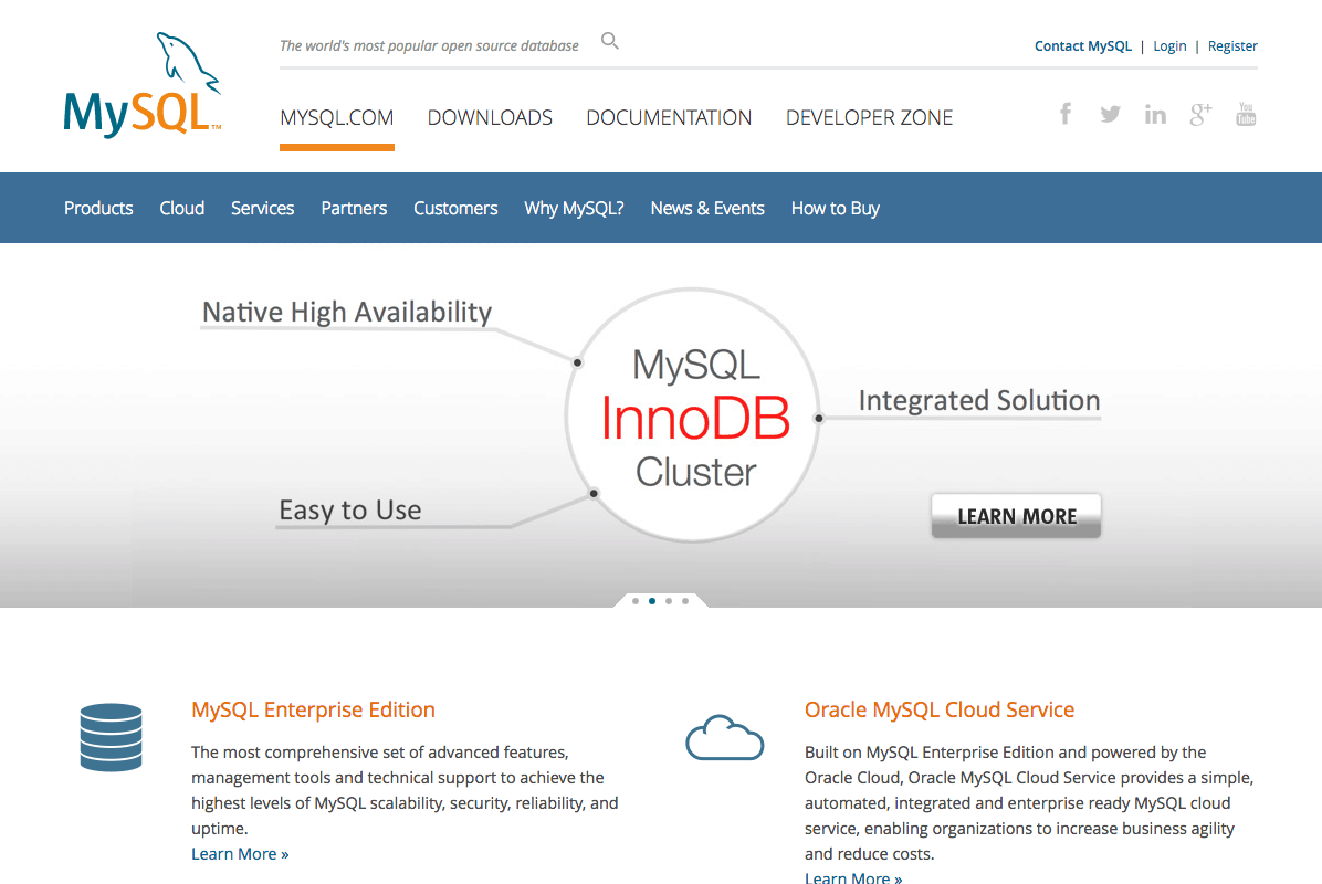 mysql Home Page