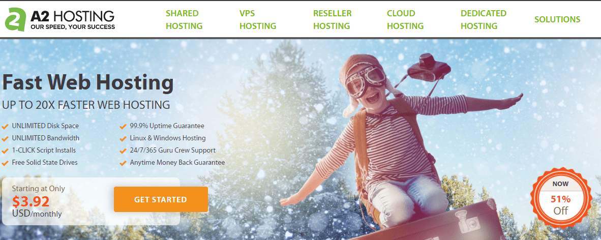 A2 Hosting screenshot A2Hosting Homepage screenshot