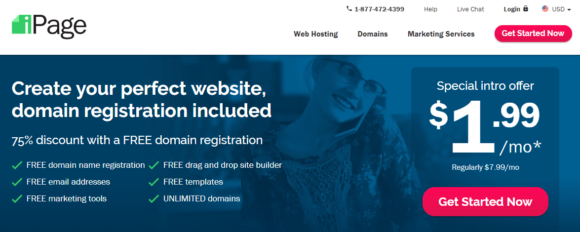 A2 Hosting screenshot iPage Homepage screenshot