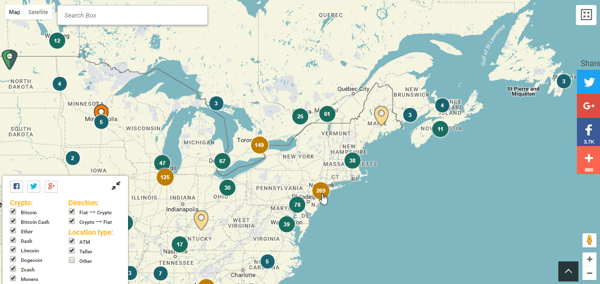 GLobal Bitcoin ATM Map