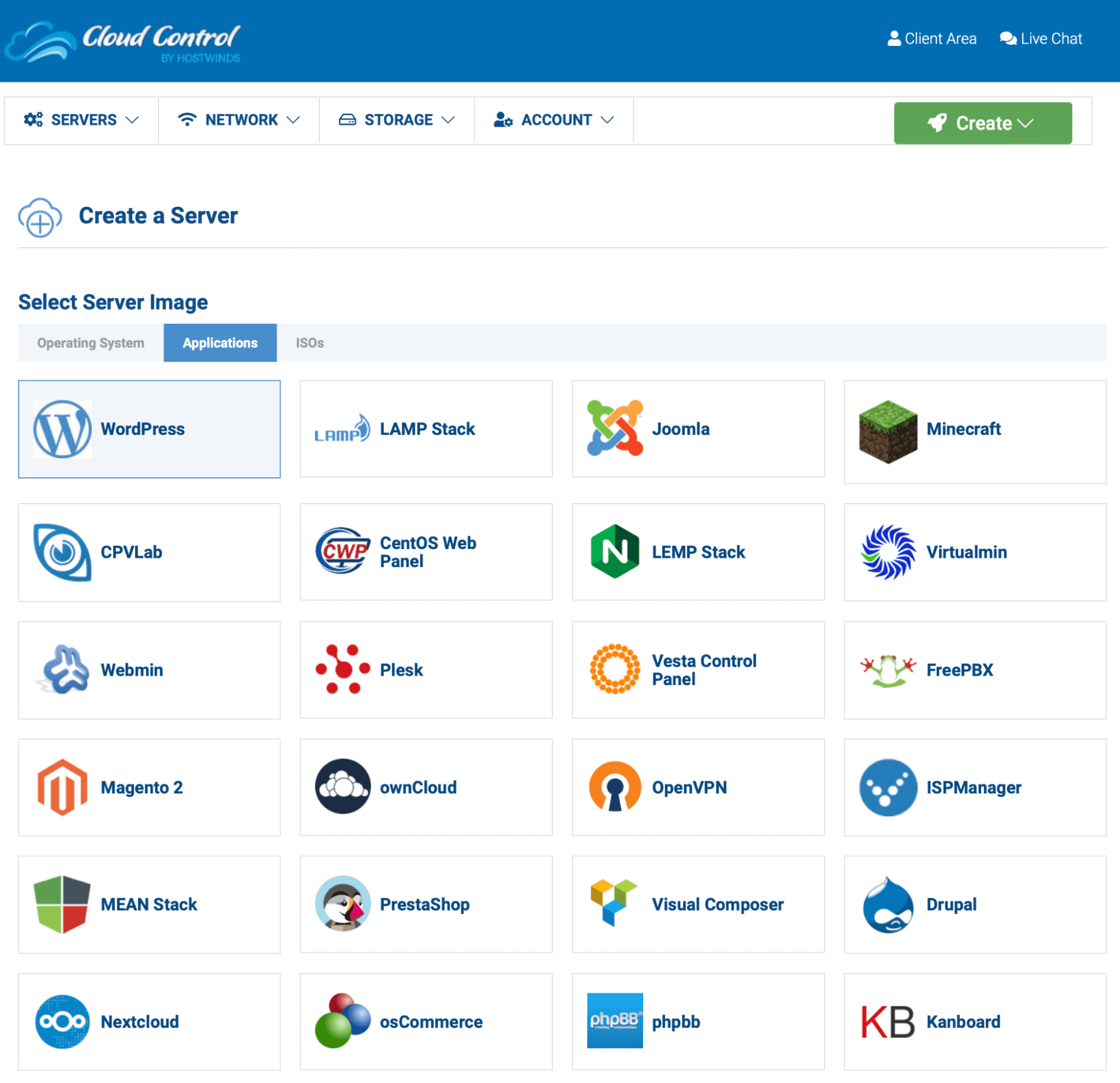 Hostwinds Cloud Control