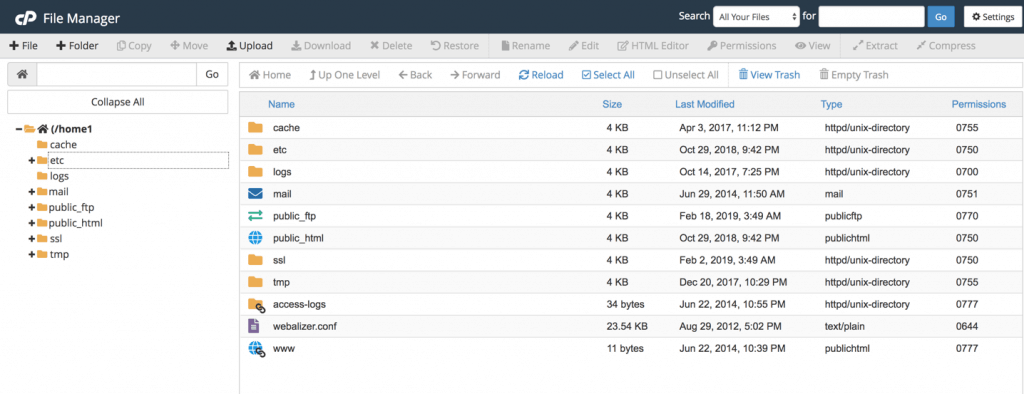 bluehost file manager