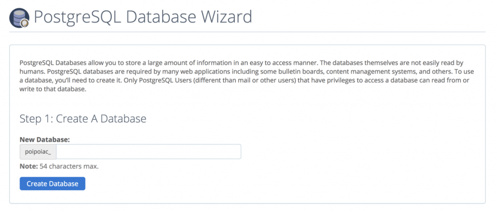bluehost postgresql