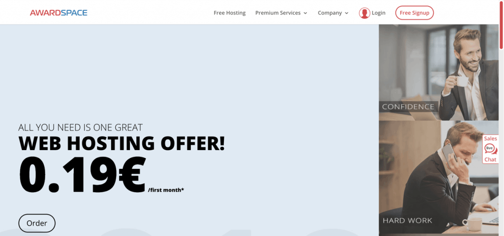 awardspace homepage