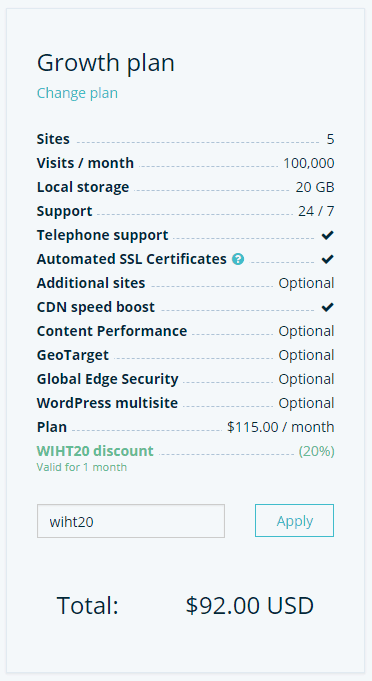 wp engine apply coupon