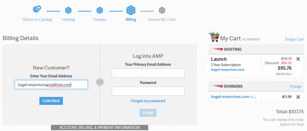 InMotion Hosting Billing Information