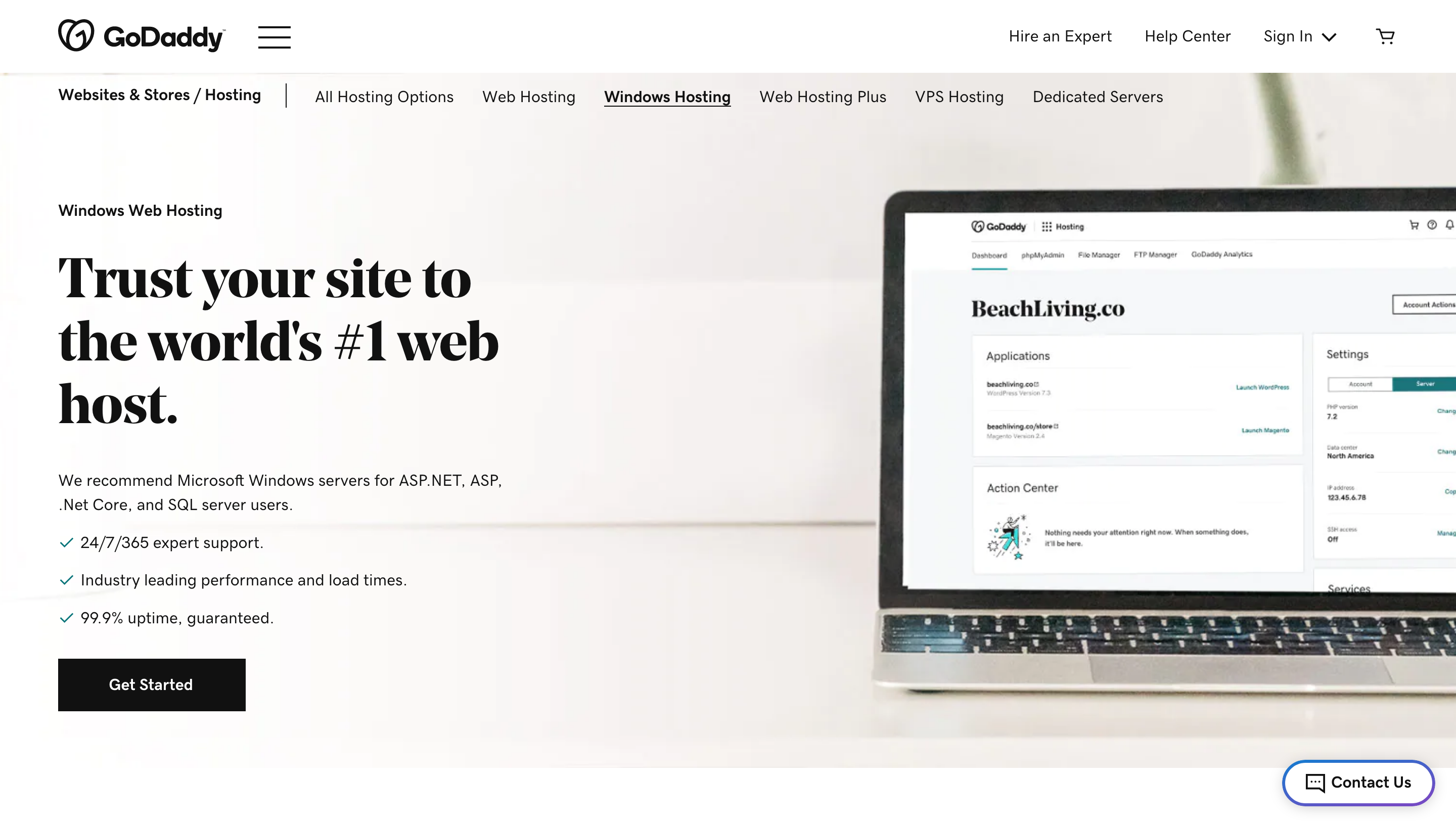 GoDaddy landing page