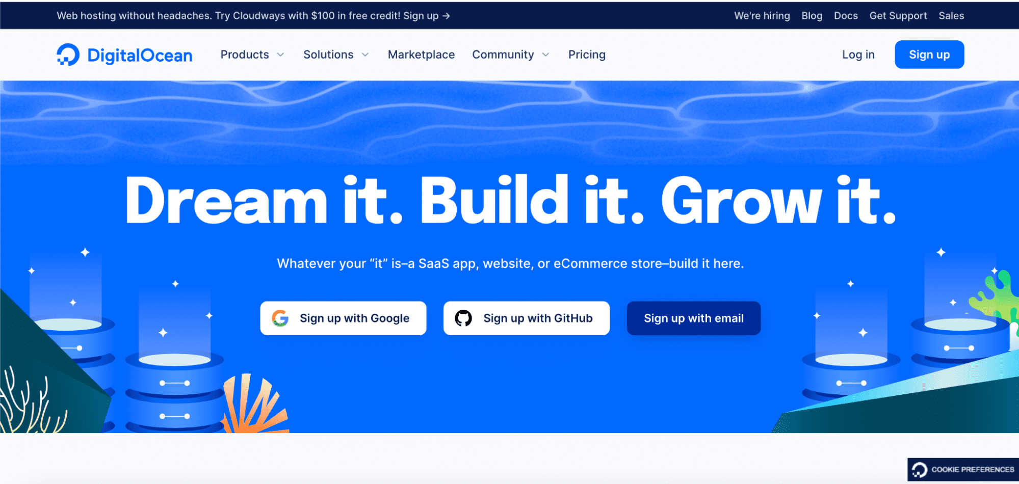 DigitalOcean hero banner