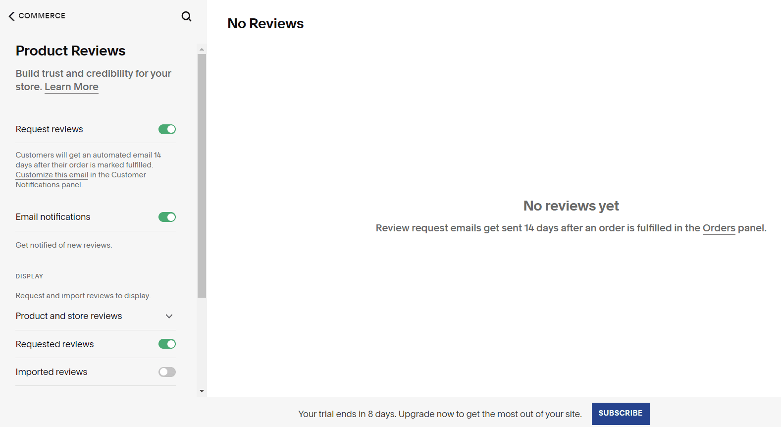 Squarespace product reviews