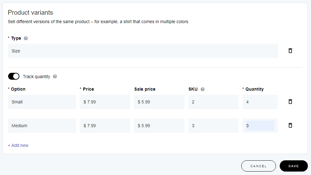 product variants