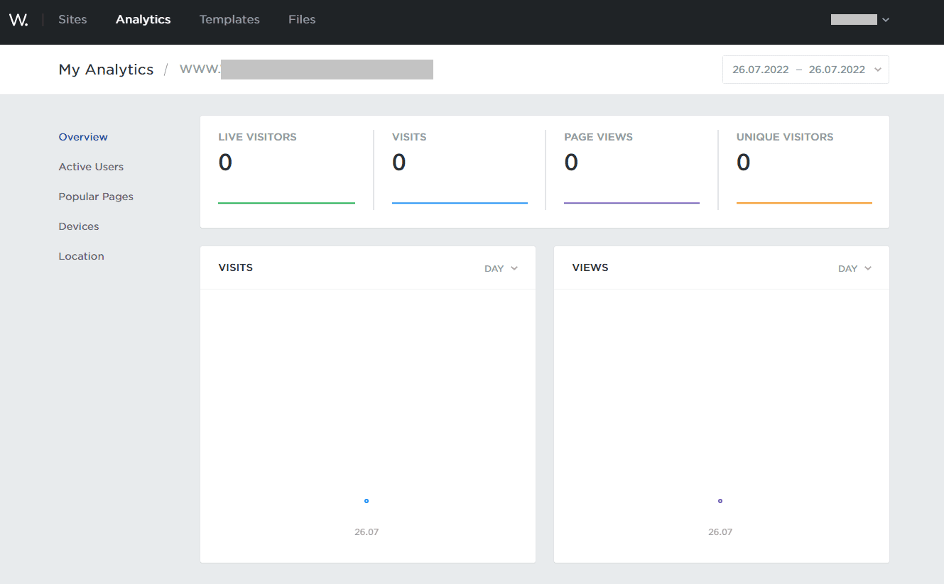 Web.com analytics dashboard