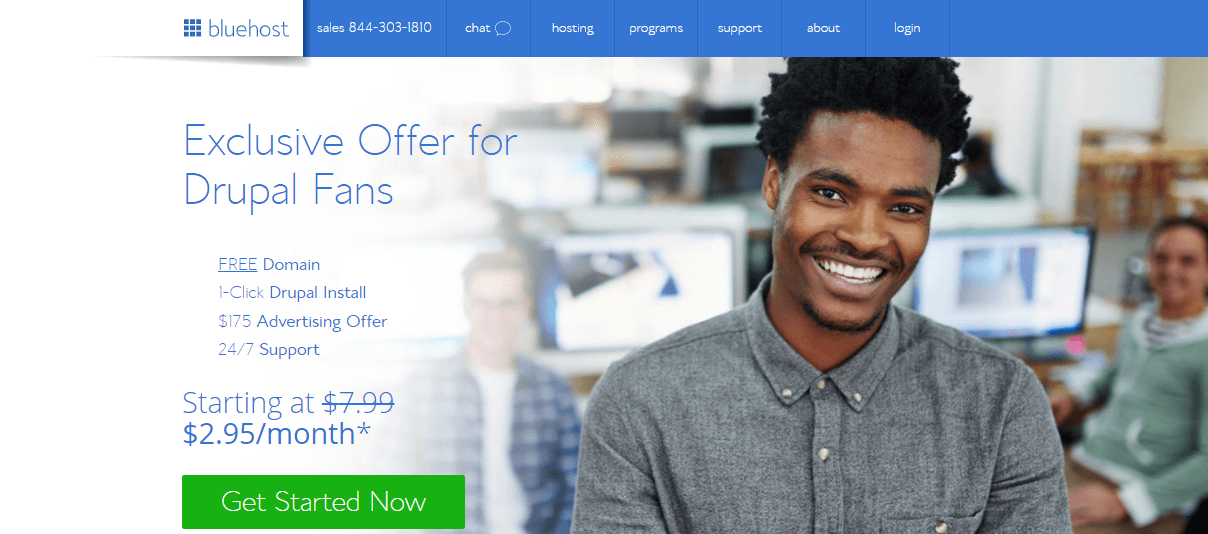 drupal bluehost landing page