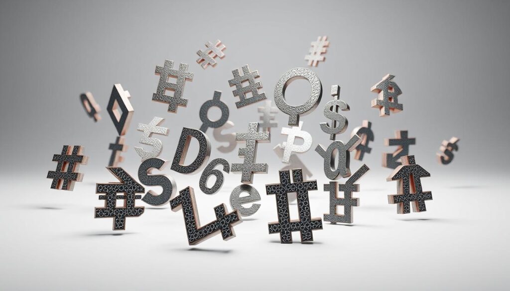 A highly detailed, photorealistic 3D render of a diverse array of top-level domain (TLD) symbols floating in a clean, minimalist space. The TLD icons are sharply defined, with intricate textures and subtle highlights, showcasing their unique visual identities. The arrangement of the TLDs creates a sense of depth and dimension, with some elements in the foreground, others in the middle ground, and a few receding into the background. The lighting is soft and diffused, casting gentle shadows that accentuate the forms. The overall scene conveys a sense of clarity, organization, and the fundamental building blocks of domain names.