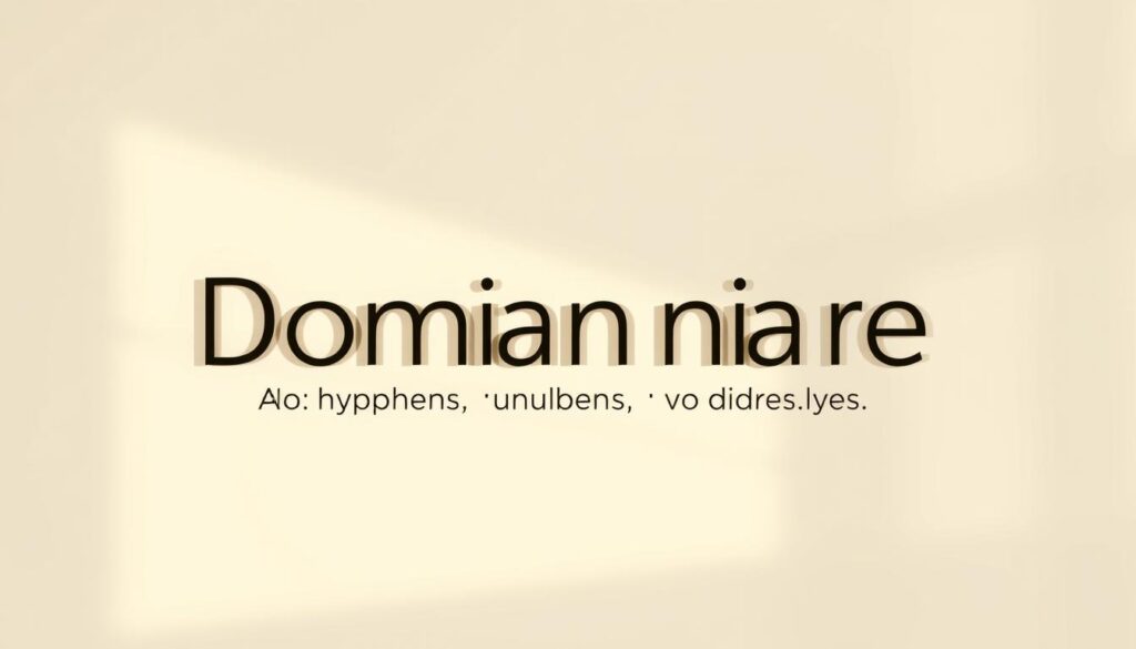 A sleek, modern domain name displayed on a minimalist background. The domain showcases clean, uncluttered typography in a professional sans-serif font, emphasizing the importance of avoiding hyphens, numbers, and doubled letters. The design is crisp and elegant, with a slight drop shadow to create depth. The background is a soft, neutral tone, allowing the domain to take center stage. Warm, natural lighting from the side casts subtle shadows, enhancing the three-dimensional feel. The overall atmosphere is one of simplicity, clarity, and brand credibility - the perfect visual representation of the "Avoid friction: no hyphens, no numbers, no doubled letters" concept.