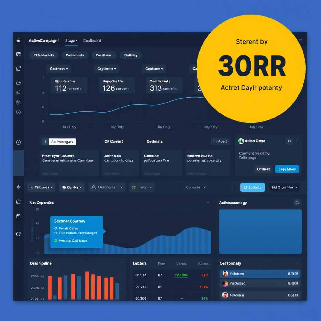 ActiveCampaign CRM dashboard showing customer journey stages