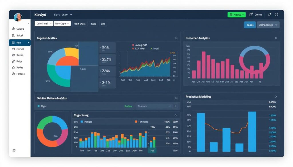 Advanced Klaviyo dashboard showing complex ecommerce segmentation