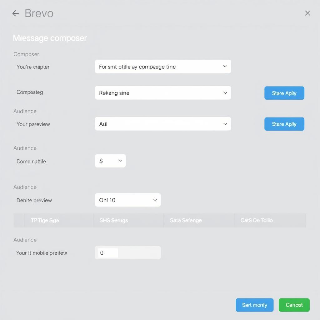 Brevo SMS and WhatsApp campaign creation interface