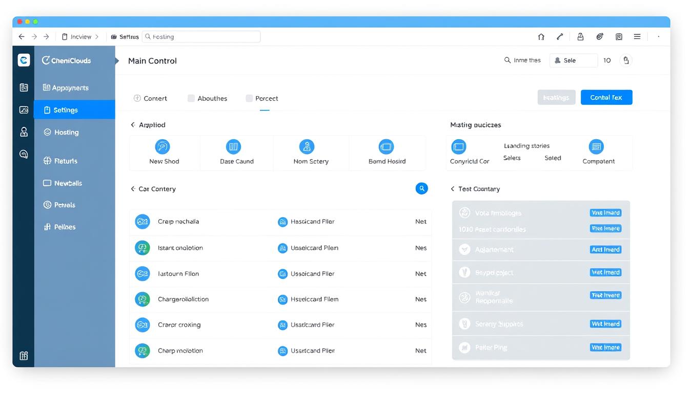 ChemiCloud hosting dashboard showing the main control panel interface