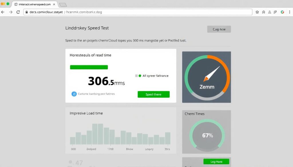 ChemiCloud performance test showing fast load times in a speed test tool
