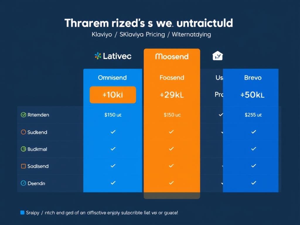 Comparison chart showing Klaviyo pricing versus alternatives