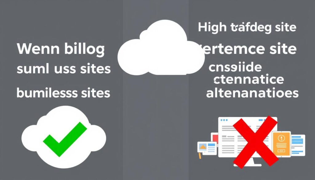 Different website types showing which are ideal for ChemiCloud hosting