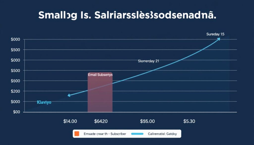 Growth chart showing scaling costs of different email marketing platforms