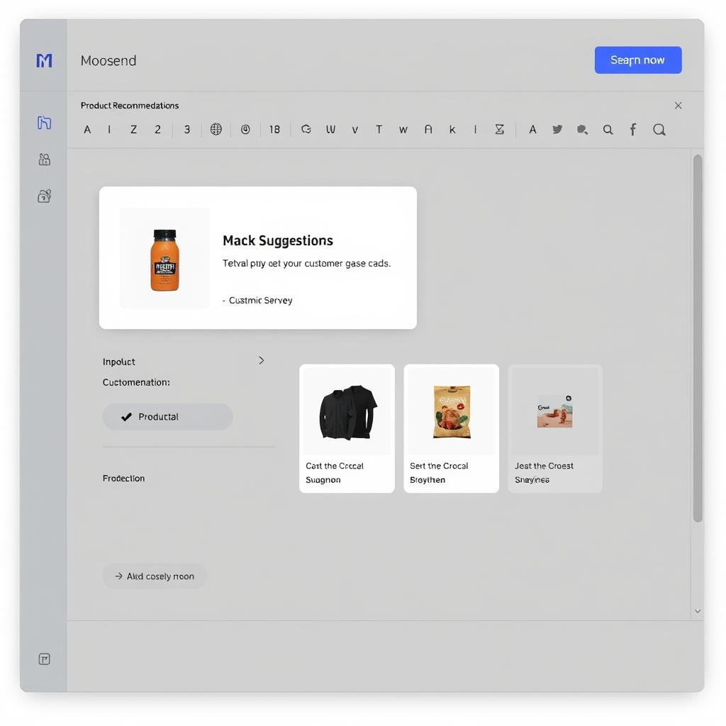 Moosend AI product recommendation block in email editor