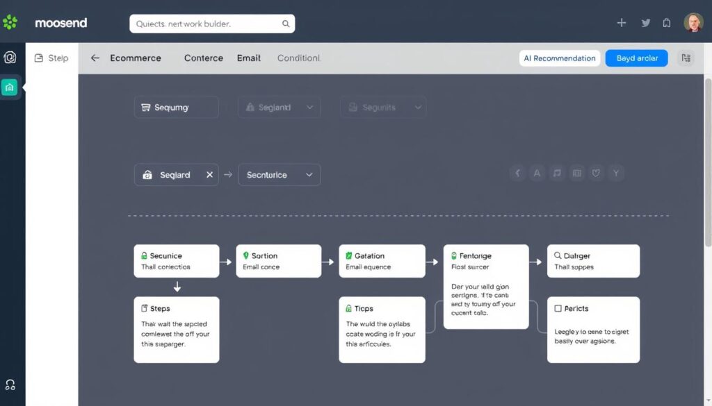 Moosend automation workflow builder with ecommerce triggers
