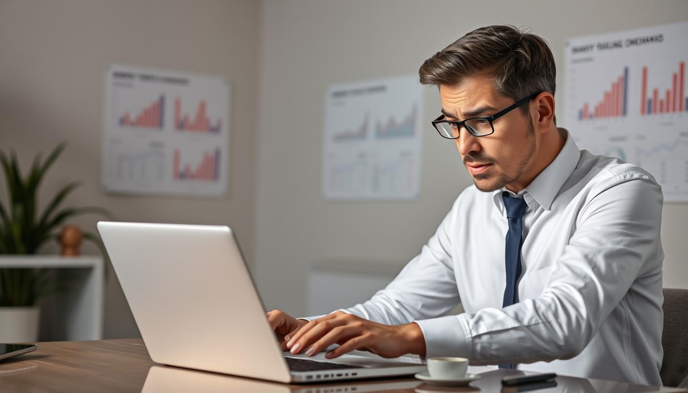Person looking frustrated while reviewing Klaviyo pricing page on laptop