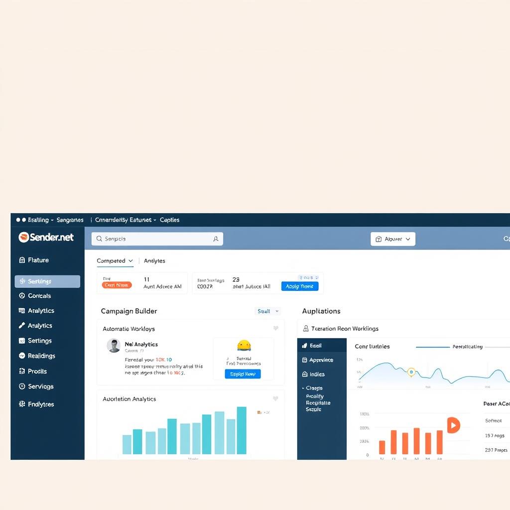 Sender.net dashboard showing email marketing features